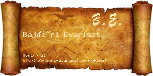 Bajári Evariszt névjegykártya